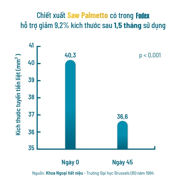Saw Palmetto giảm kích thước tuyến tiền liệt