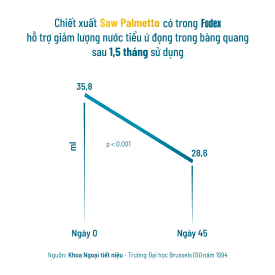 hỗ trợ giảm lượng nước tiểu ứ đọng